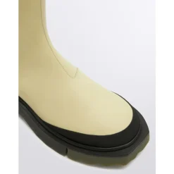 Chelsea Boots^Off White Chelsea-støvler med svampeeffekt-sål Beige