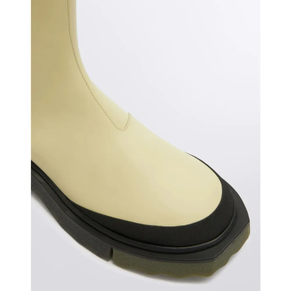 Chelsea Boots^Off White Chelsea-støvler med svampeeffekt-sål Beige