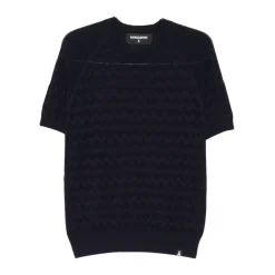 Strik<Patrizia Pepe Chevron Crew Neck Blå