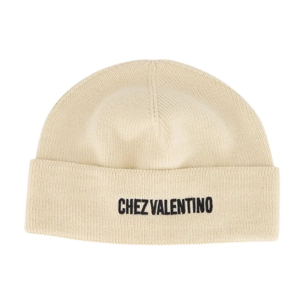 Huer, Kasketter & Hatte^Valentino Garavani Chez Valentino Beanie Beige