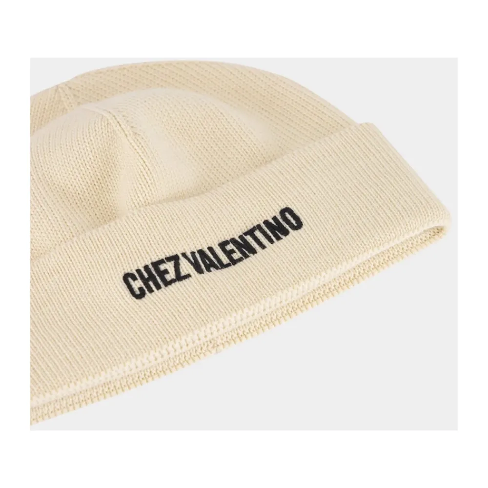 Huer, Kasketter & Hatte^Valentino Garavani Chez Valentino Beanie Beige