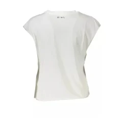 T-Shirts<Desigual Chic Sleeveless White Tee with Print Hvid