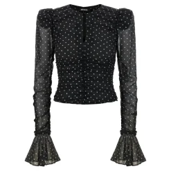 Bluser & Skjorter^ROTATE Birger Christensen Chiffon Rynket Bluse Sort
