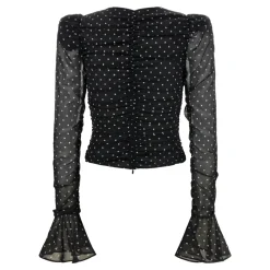 Bluser & Skjorter^ROTATE Birger Christensen Chiffon Rynket Bluse Sort