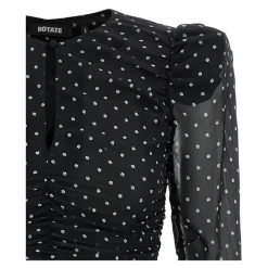 Bluser & Skjorter^ROTATE Birger Christensen Chiffon Rynket Bluse Sort
