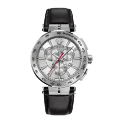 Ure<Versace Chronograph AION sort sølv ur Grå