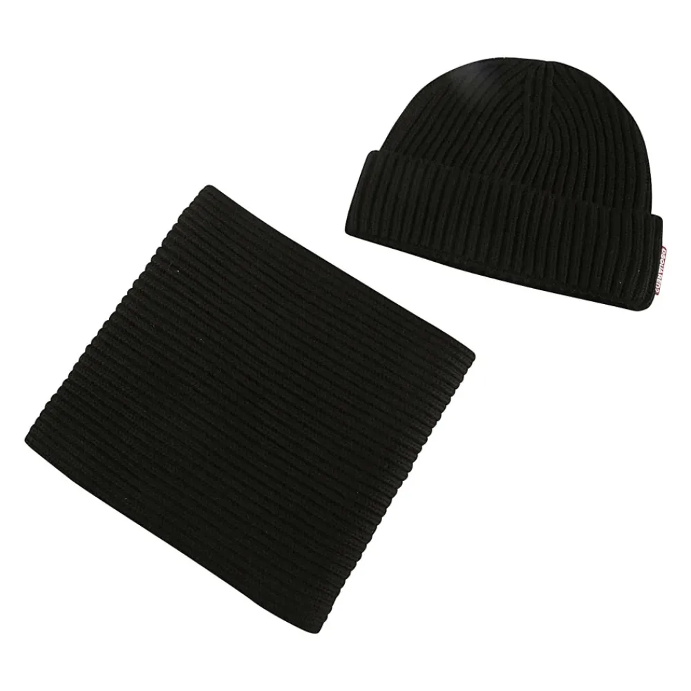 Huer, Kasketter & Hatte^Dsquared2 Chunky Ribbed Logo Sweater Sort