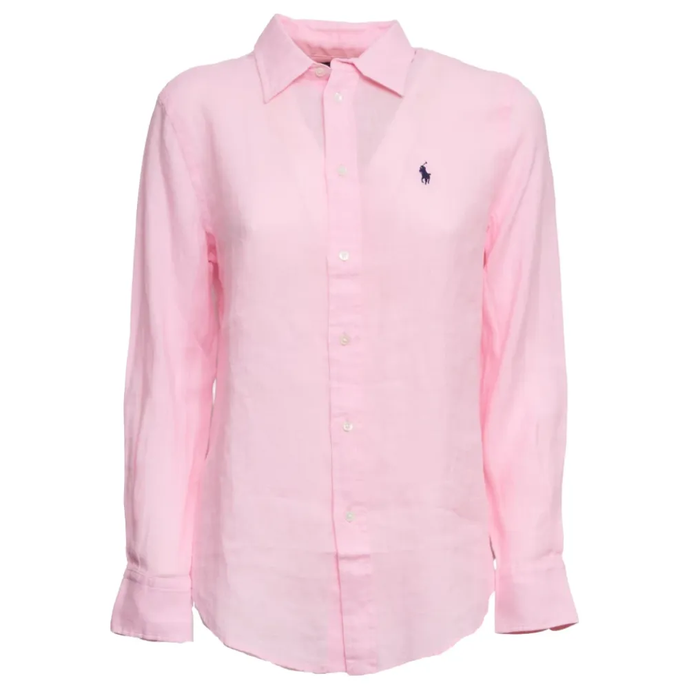 Bluser & Skjorter<Polo Ralph Lauren Classic Long Sleeve Button Front Shirt Pink