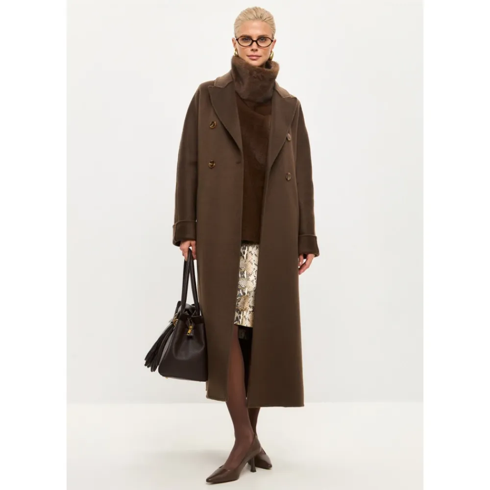 Frakker^Cesare Gaspari Classic Luxe Lang Frakke Rosie Brun