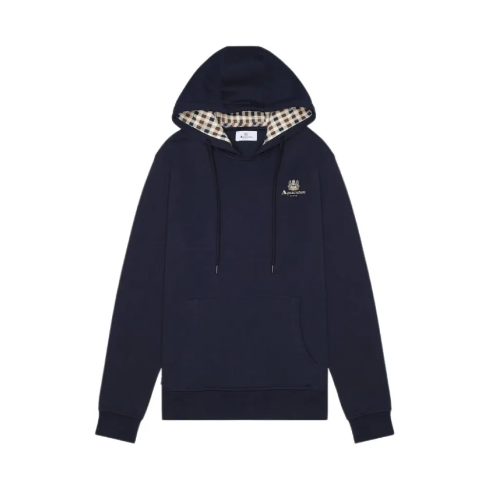 Trøjer^Aquascutum Club Check Hættetrøje med Pullover Blå