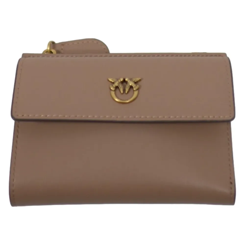 Punge & Kortholder^PINKO Compact Wallet Vitello Seta Beige