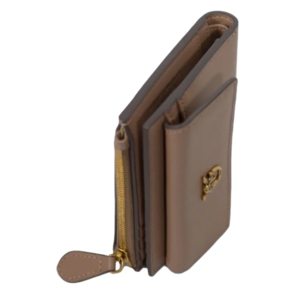 Punge & Kortholder^PINKO Compact Wallet Vitello Seta Beige