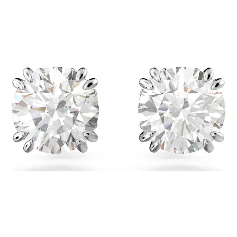 Smykker^Swarovski Constella Runde e Rhodium Øreringe Hvid