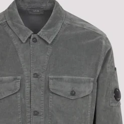 Skjorter^C.P. Company Corduroy Lens Button Overshirt Grå
