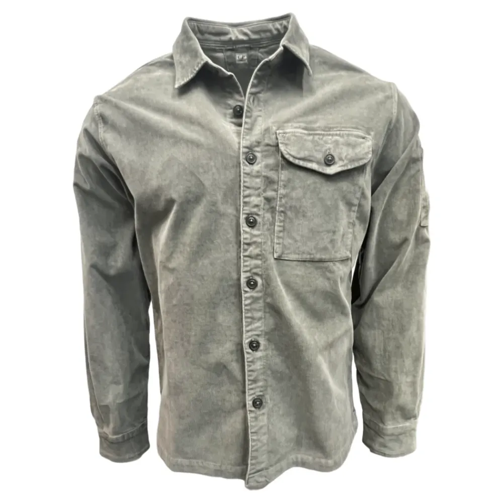 Jakker<C.P. Company Corduroy Overshirt i Gunmetal Beige