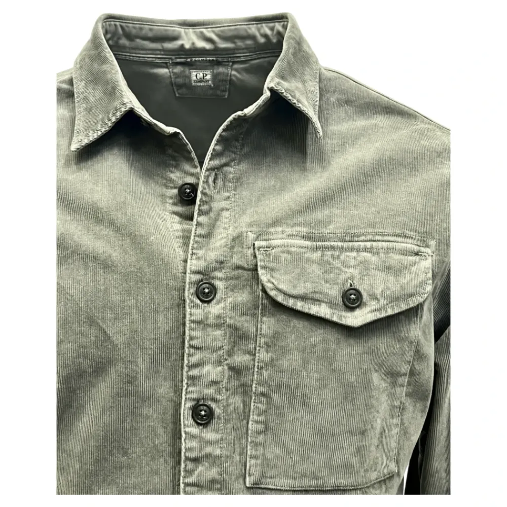 Jakker<C.P. Company Corduroy Overshirt i Gunmetal Beige