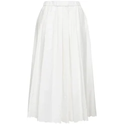 Nederdele^Weekend Max Mara Cotton and Linen Canvas Skirt Hvid