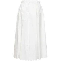 Nederdele^Weekend Max Mara Cotton and Linen Canvas Skirt Hvid