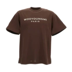 T-Shirts^WOOYOUNGMI Cotton Back Logo T-Shirt Brun