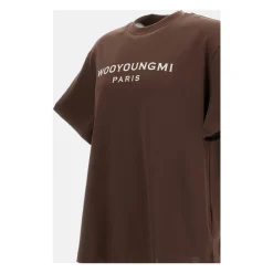 T-Shirts^WOOYOUNGMI Cotton Back Logo T-Shirt Brun