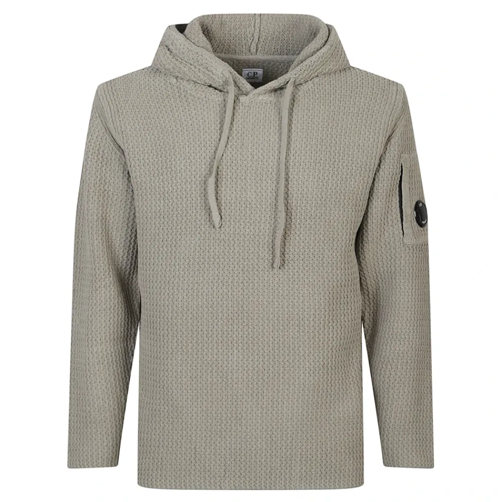 Trøjer<C.P. Company Cotton Chenille Hooded Sweater Grøn