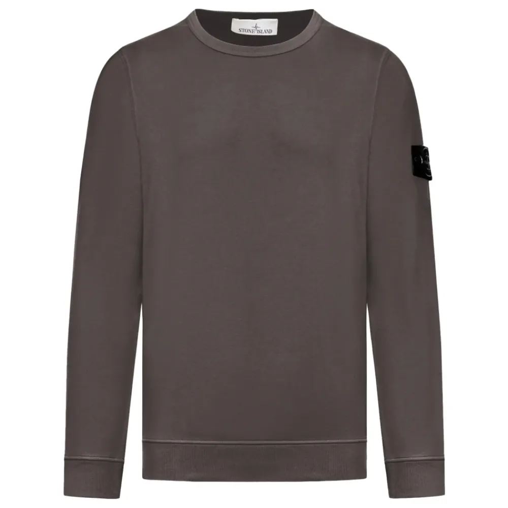 Trøjer|Sweatshirts<Stone Island Cotton Crew Neck Sweatshirt Grå