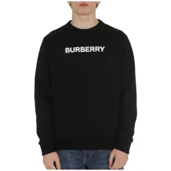 Trøjer|Sweatshirts^Burberry Cotton Crew-Neck Sweatshirt Sort