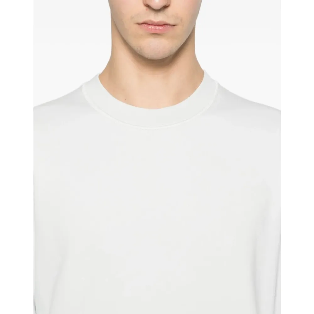 Trøjer|Sweatshirts<Stone Island Cotton Crew-neck Sweatshirt Hvid