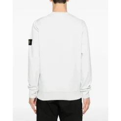 Trøjer|Sweatshirts<Stone Island Cotton Crew-neck Sweatshirt Hvid