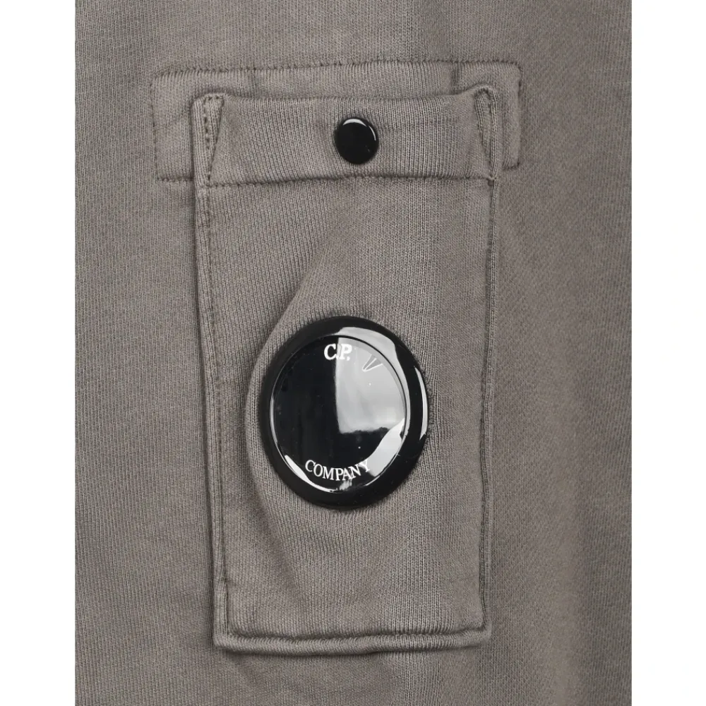 Sweatshirts^C.P. Company Cotton Diagonal Fleece Crewneck Lens Sweatshirt Grå