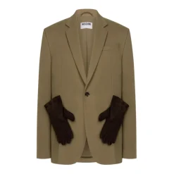 Jakker<Moschino Cotton Diagonal Jacket Grøn