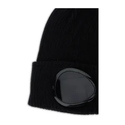 Huer, Kasketter & Hatte<C.P. Company Cotton Goggle Beanie Sort