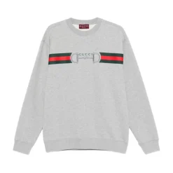 Trøjer|Sweatshirts^Gucci Cotton Jersey Sweatshirt med Print Grå