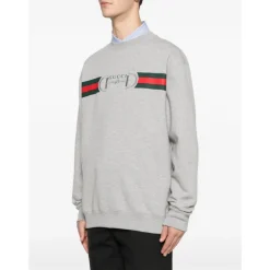 Trøjer|Sweatshirts^Gucci Cotton Jersey Sweatshirt med Print Grå