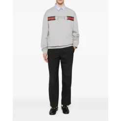 Trøjer|Sweatshirts^Gucci Cotton Jersey Sweatshirt med Print Grå