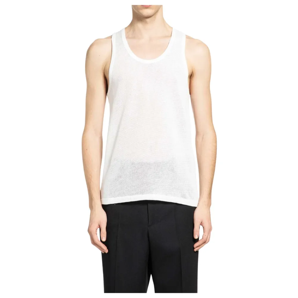 Strik<Tom Ford Cotton Mesh Tanktop Hvid