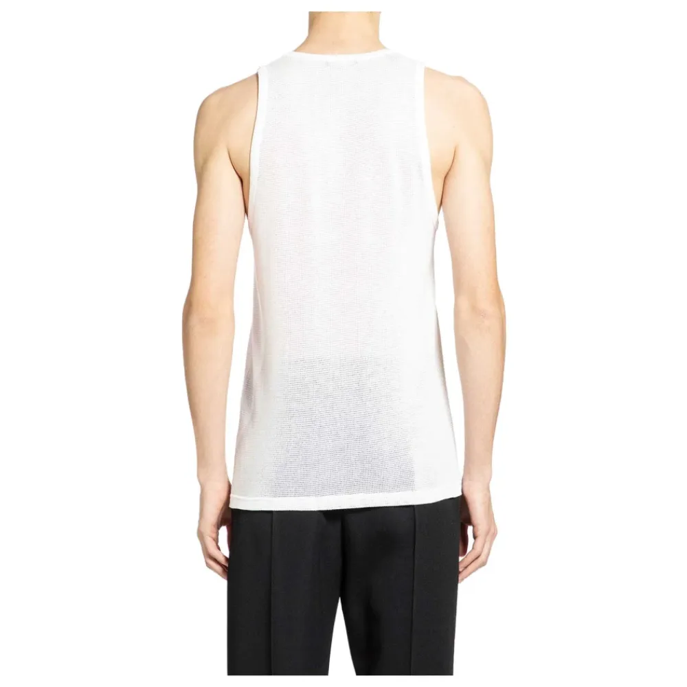 Strik<Tom Ford Cotton Mesh Tanktop Hvid