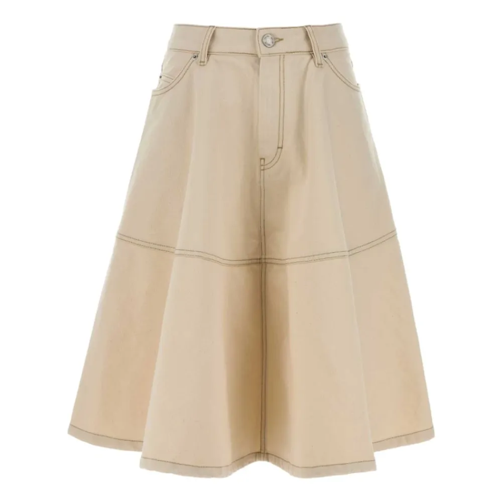 Nederdele^Ami Paris Cotton Midi Skirt Hvid