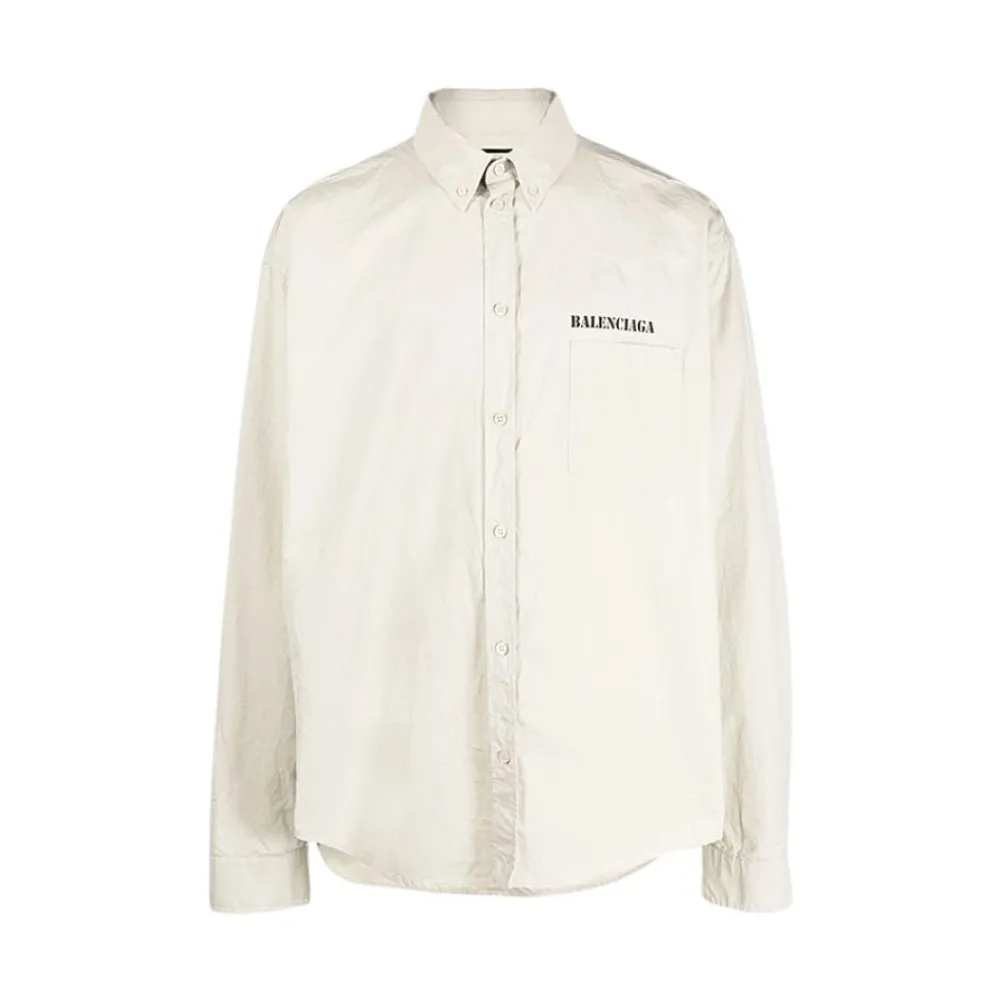 Skjorter^Balenciaga Cotton Poplin Oversized Skjorte Beige