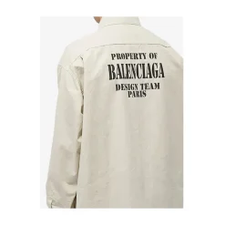 Skjorter^Balenciaga Cotton Poplin Oversized Skjorte Beige