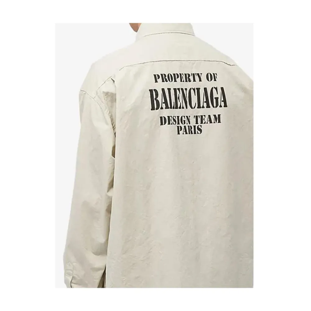 Skjorter^Balenciaga Cotton Poplin Oversized Skjorte Beige