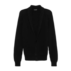 Strik^Tom Ford Cotton Silk Shawl Collar Cardigan Sort