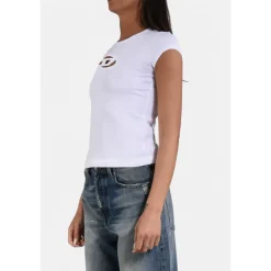 T-Shirts^Diesel Cotton Stretch T-Angie T-shirt Hvid