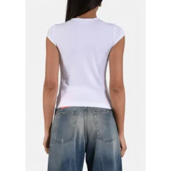 T-Shirts^Diesel Cotton Stretch T-Angie T-shirt Hvid