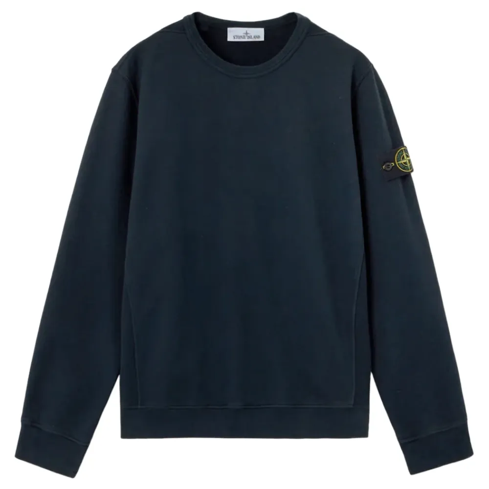 Trøjer|Sweatshirts<Stone Island Cotton Sweatshirt Blå