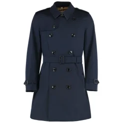 Frakker<Burberry Cotton Trench Coat Blå