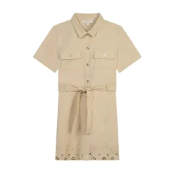 Kjoler & Nederdele^Michael Kors Cotton Twill Belted Skjortekjole Beige