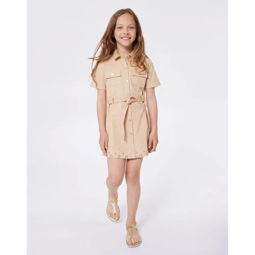 Kjoler & Nederdele^Michael Kors Cotton Twill Belted Skjortekjole Beige