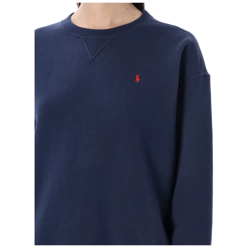 Sweatshirts<Polo Ralph Lauren Cozy Crew Neck Fleece Sweater Blå