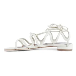 Sandaler<Manolo Blahnik Creme Cage Ankelrem Hæle Hvid